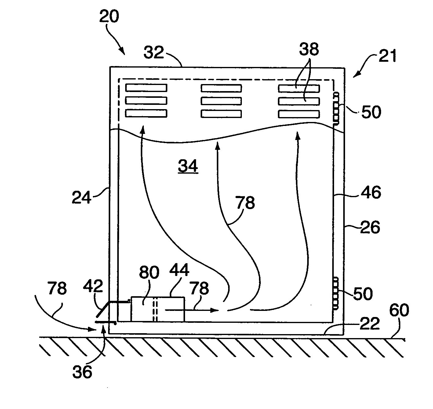 Low-profile articulated electronics enclosure with improved air coolant system