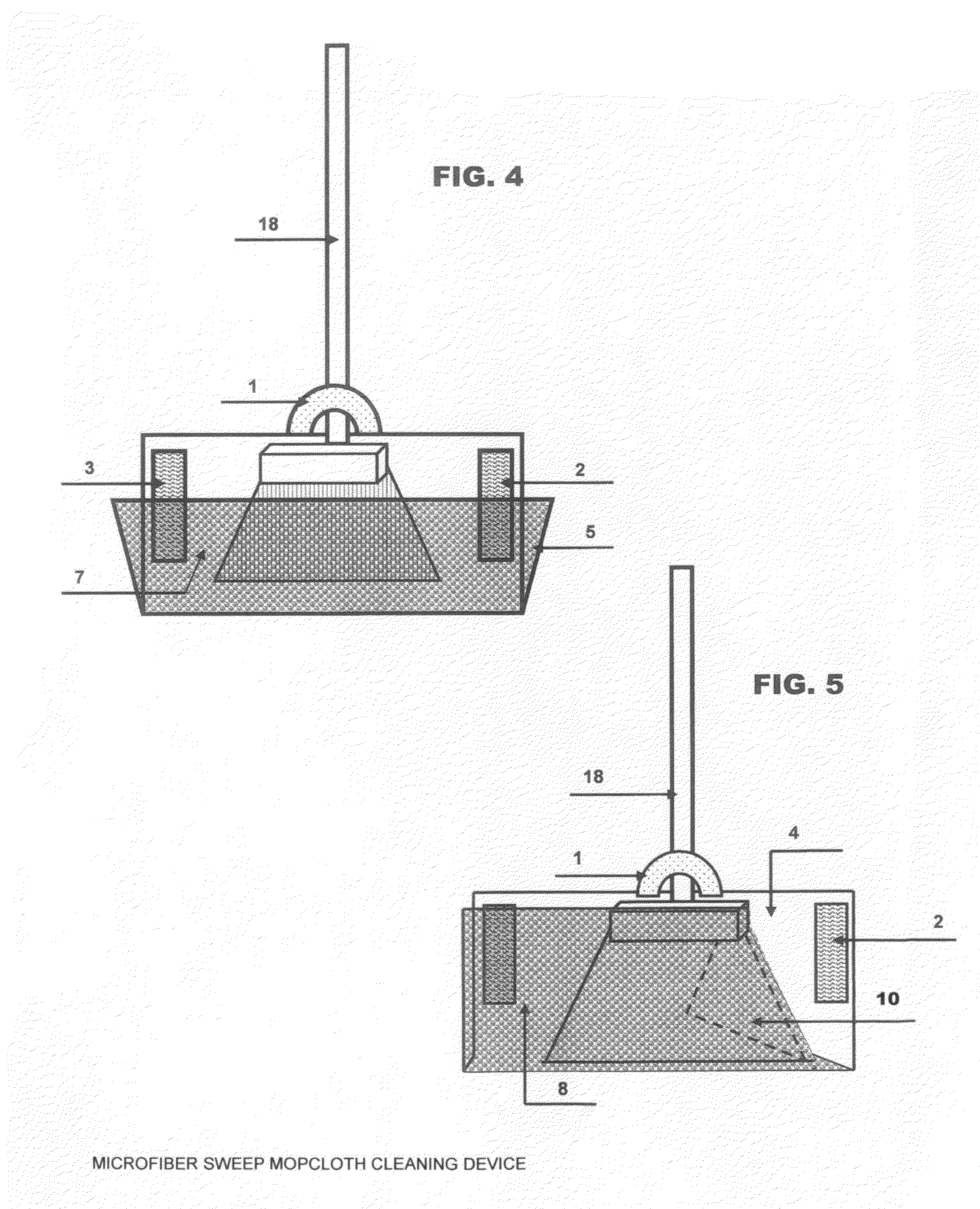 Microfiber sweep mopcloth cleaning device