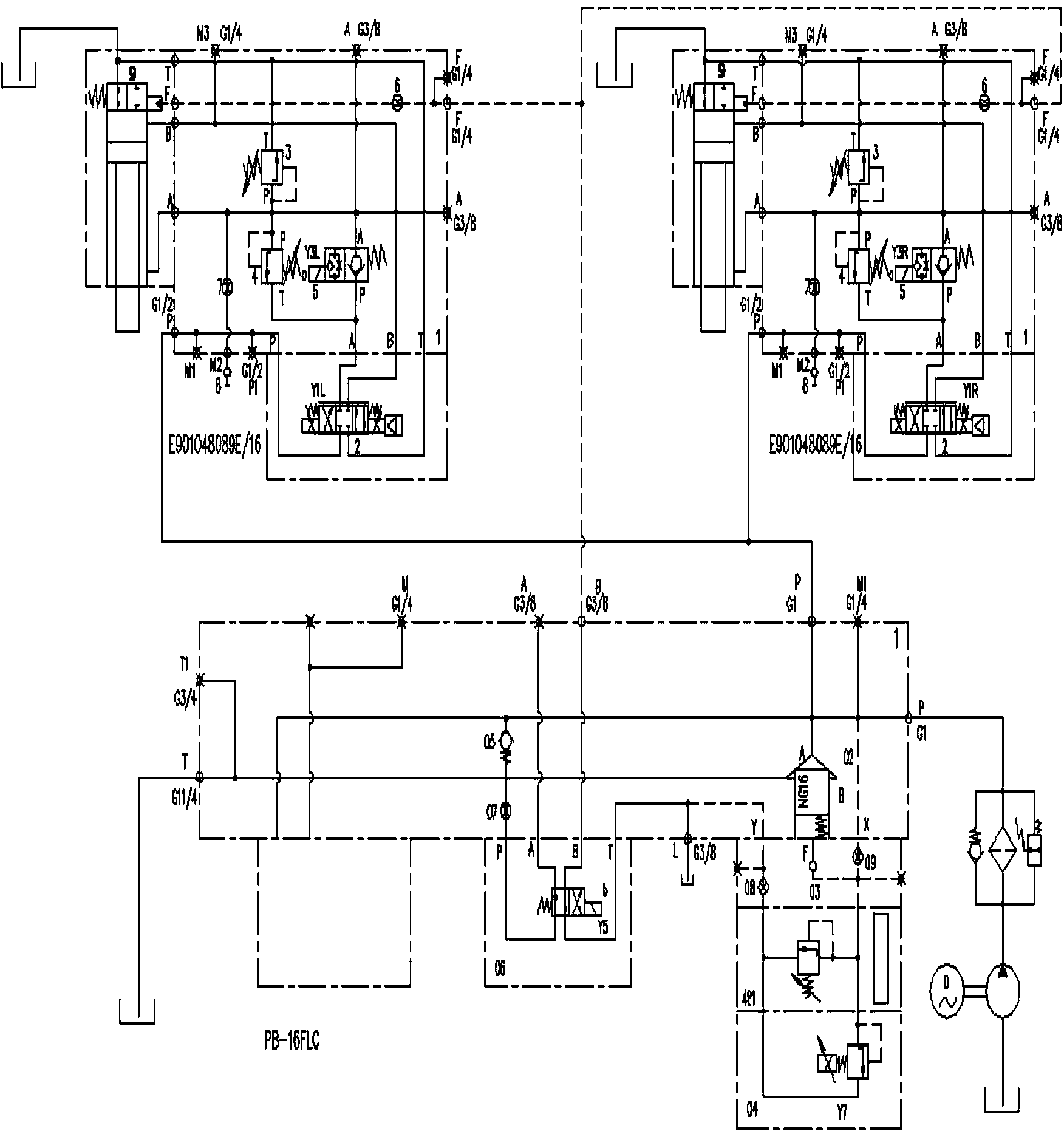 Full-closed loop electro-hydraulic servo plate bending machine