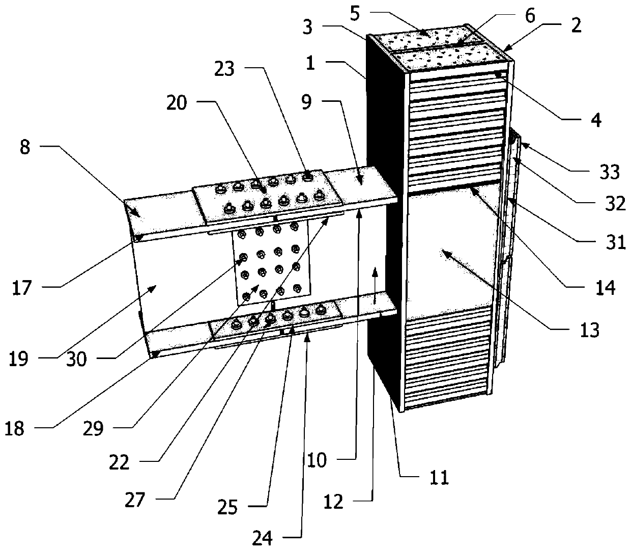 Partially prefabricated section steel-concrete combined column based on side plates and application of partially prefabricated section steel-concrete combined column