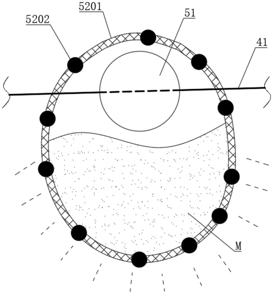 Embedded auxiliary fermentation migration net for harmless treatment of organic fertilizer