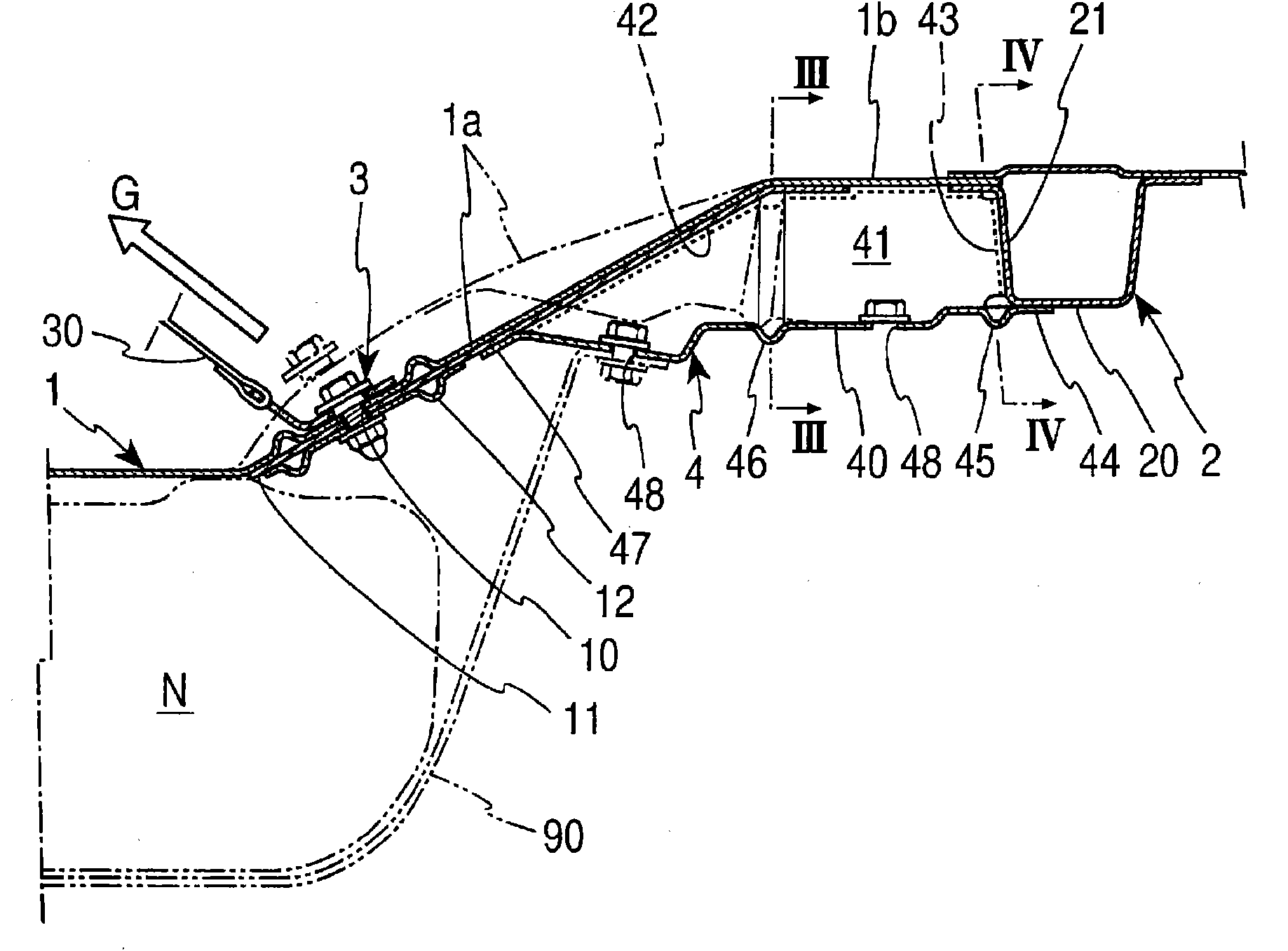 Lower-body structure for automobile