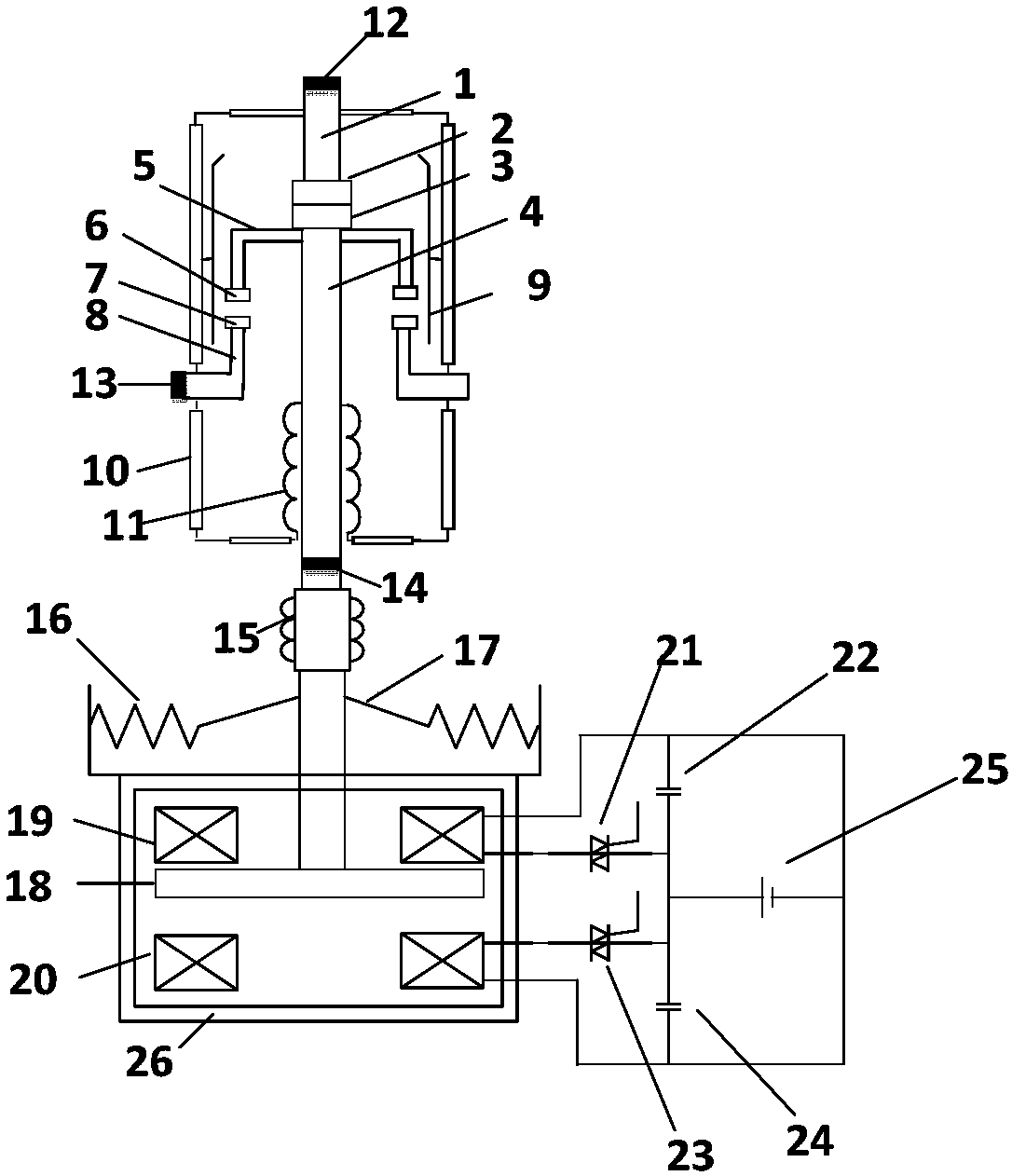 Interlocking vacuum switch and series compensation type current limiting device and method based on same