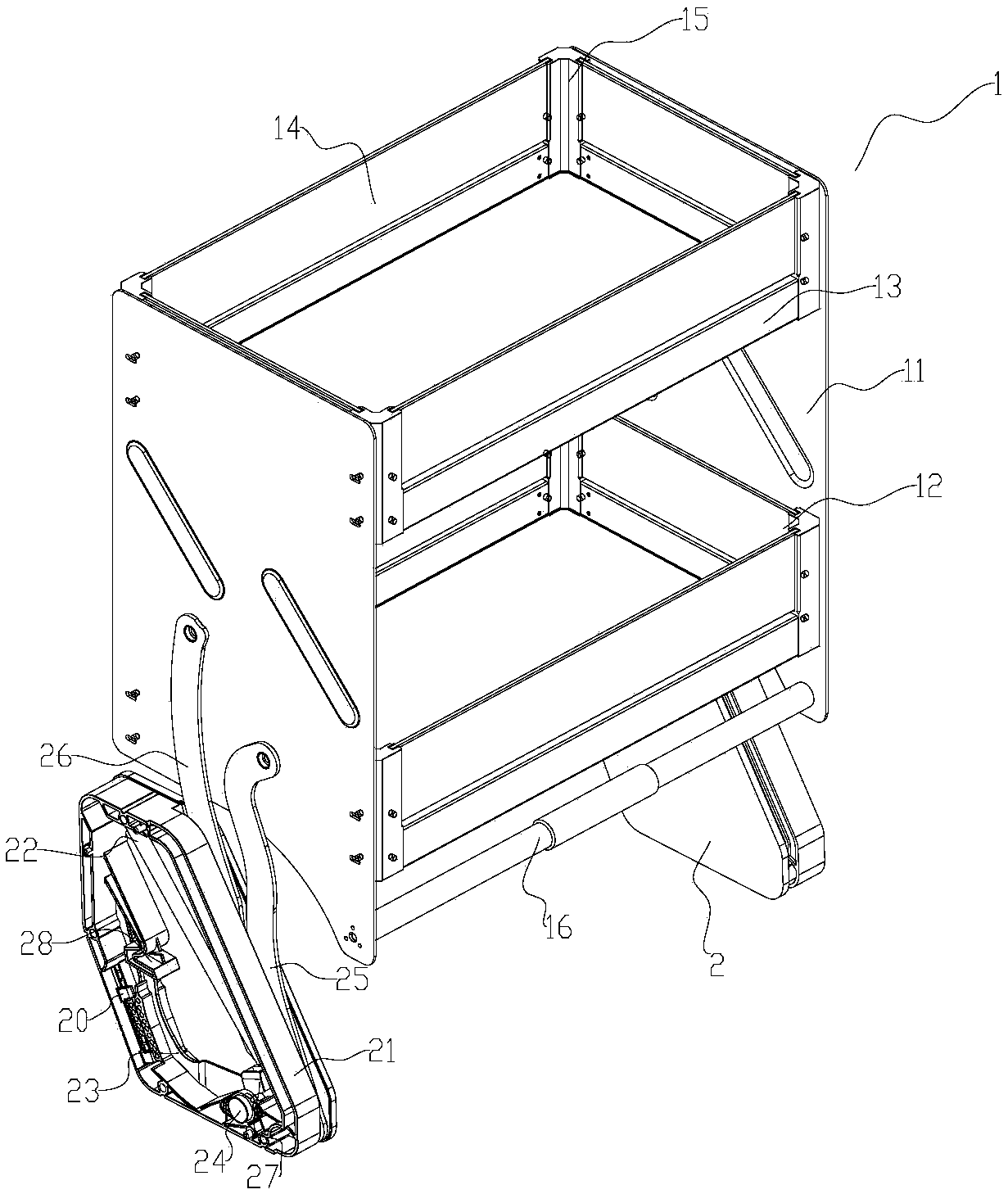 Lifting storage kitchen rack