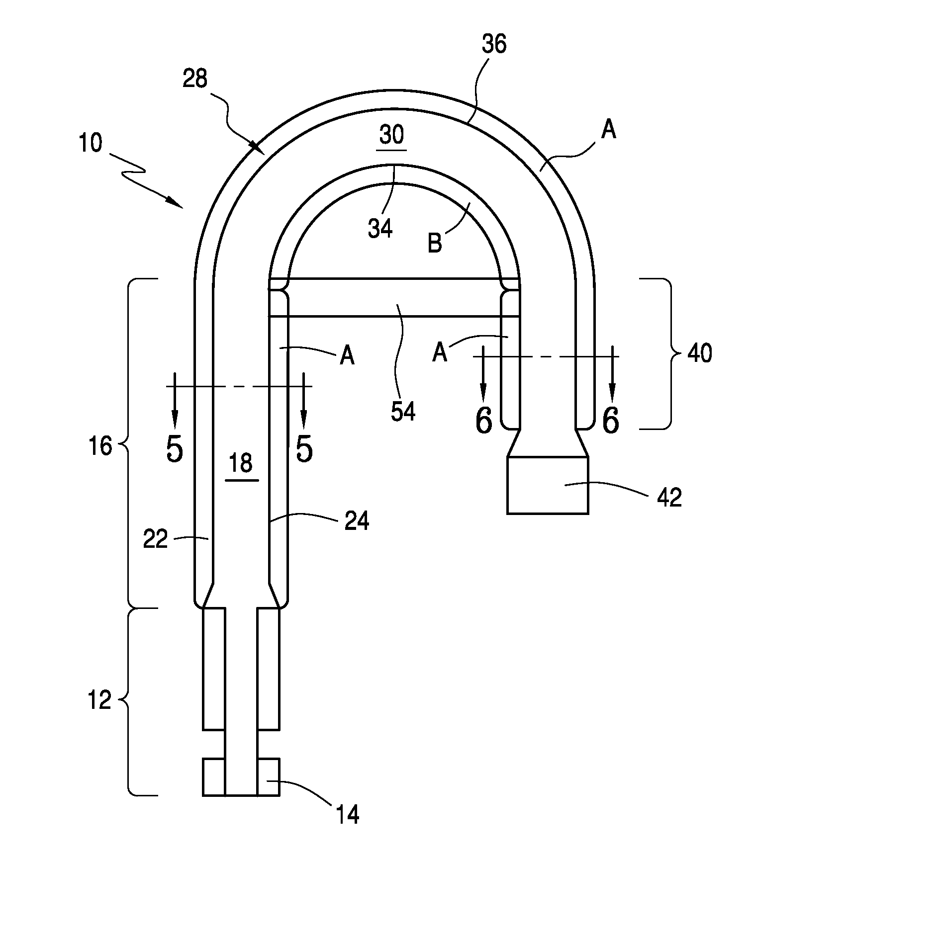 U-shaped burner for grill