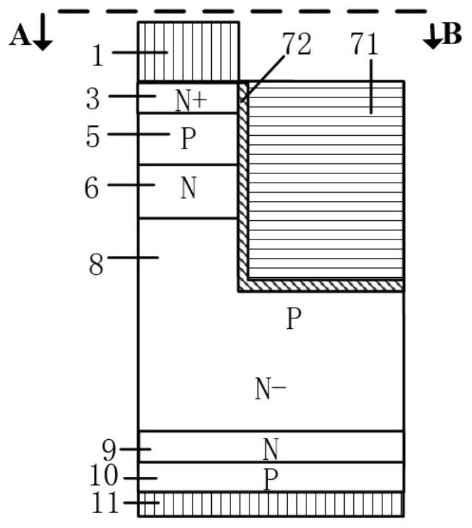 Three-dimensional trench gate charge storage type IGBT and manufacturing method thereof