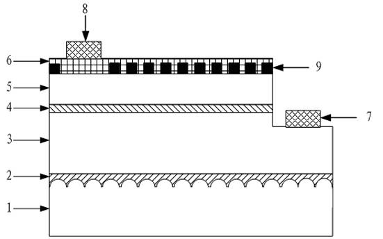 Light emitting diode with oxide nano array structure and preparation method thereof