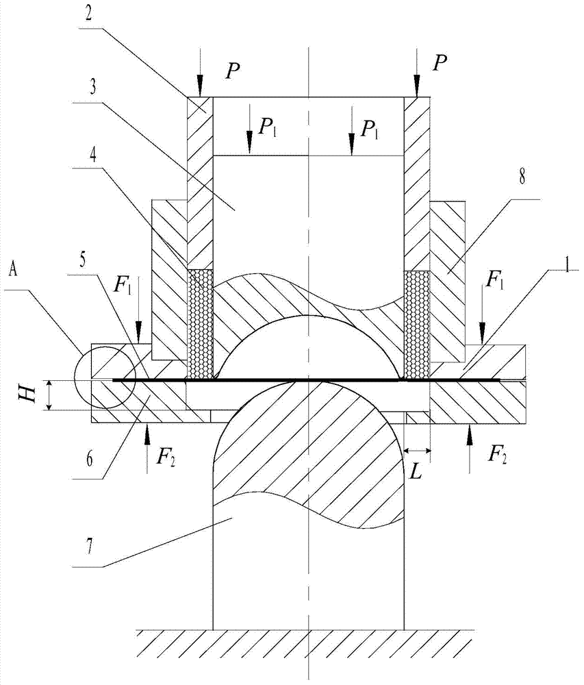 A method for front and back deep drawing of metal sheet soft mold