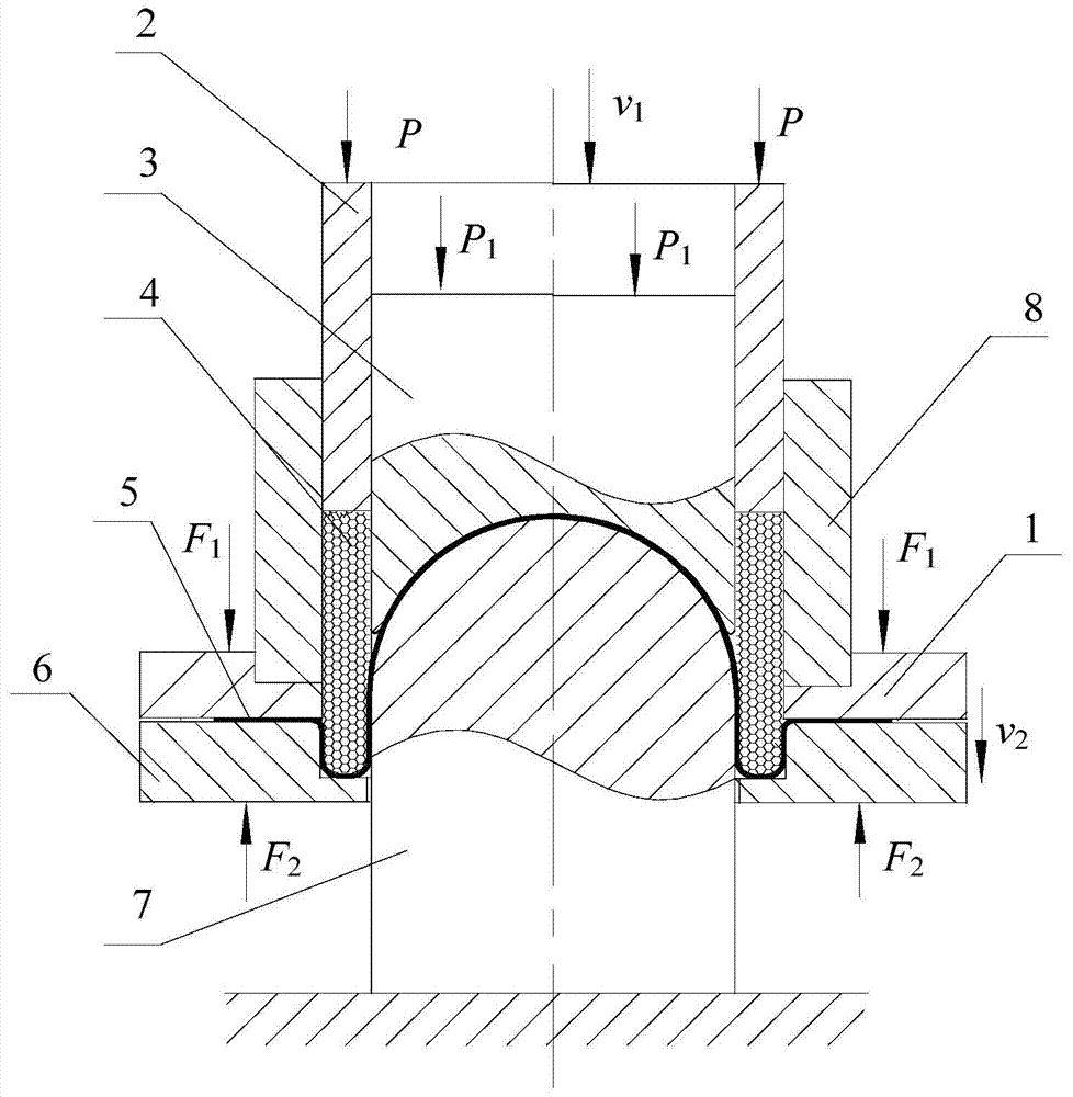 A method for front and back deep drawing of metal sheet soft mold