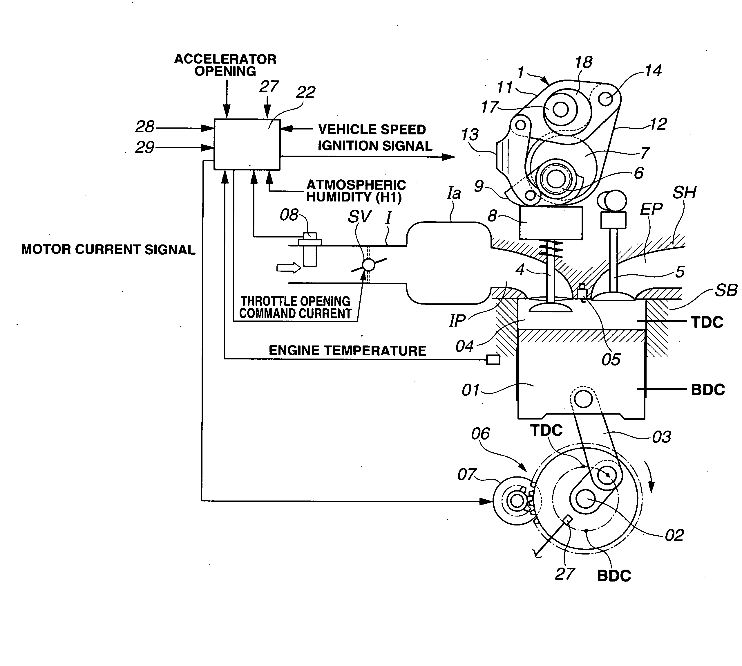 Variable valve actuating apparatus and process for internal combustion engine