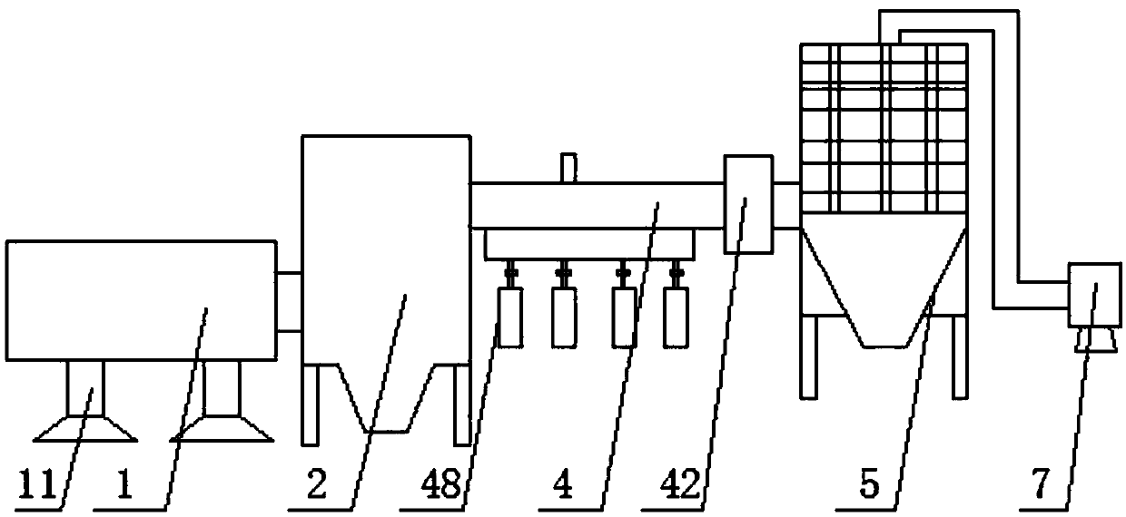 Negative pressure dust-removing system for wood dust