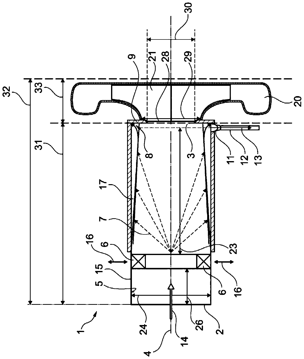 Flow channel for separating and discharging condensate