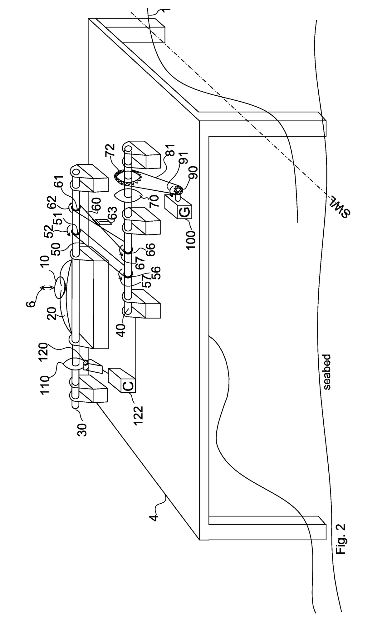 Ocean wave energy converter utilizing temporary immobilization of a float