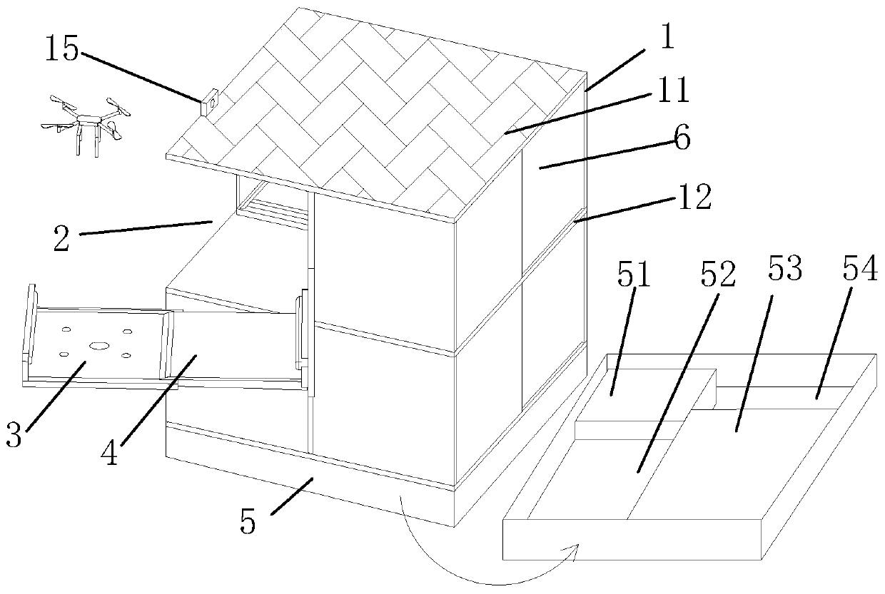 Unmanned aerial vehicle garage capable of accurately recovering and guarding