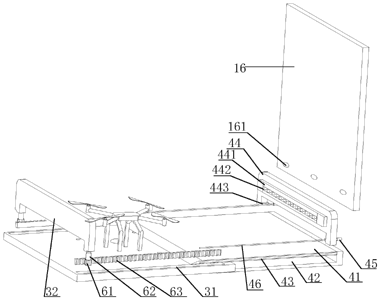 Unmanned aerial vehicle garage capable of accurately recovering and guarding