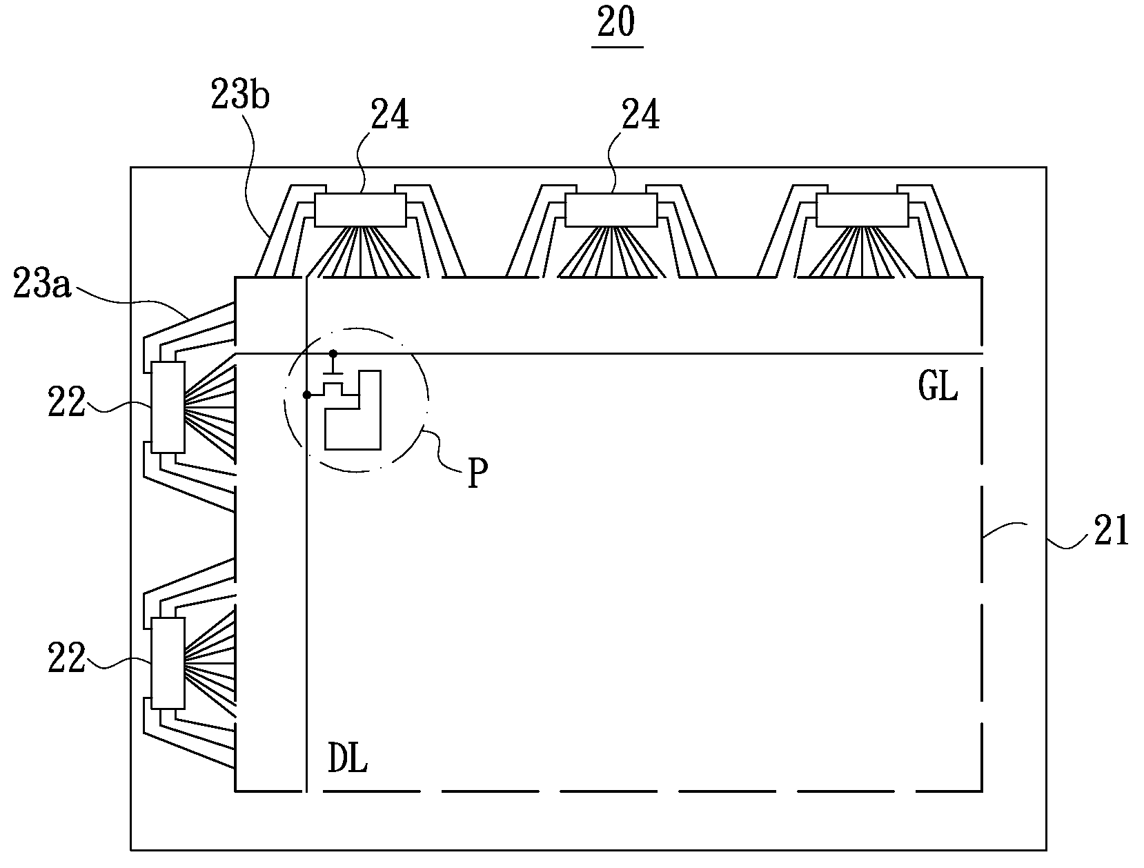 Glass Substrate of Flat Panel Display and Display Integrated Circuit Chip