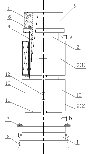 Electromagnetic stirring water-cooled mold and method for pouring steel ingot