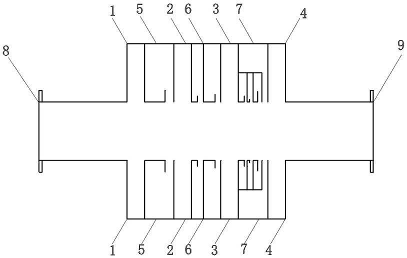 Silencing device for reducing noise