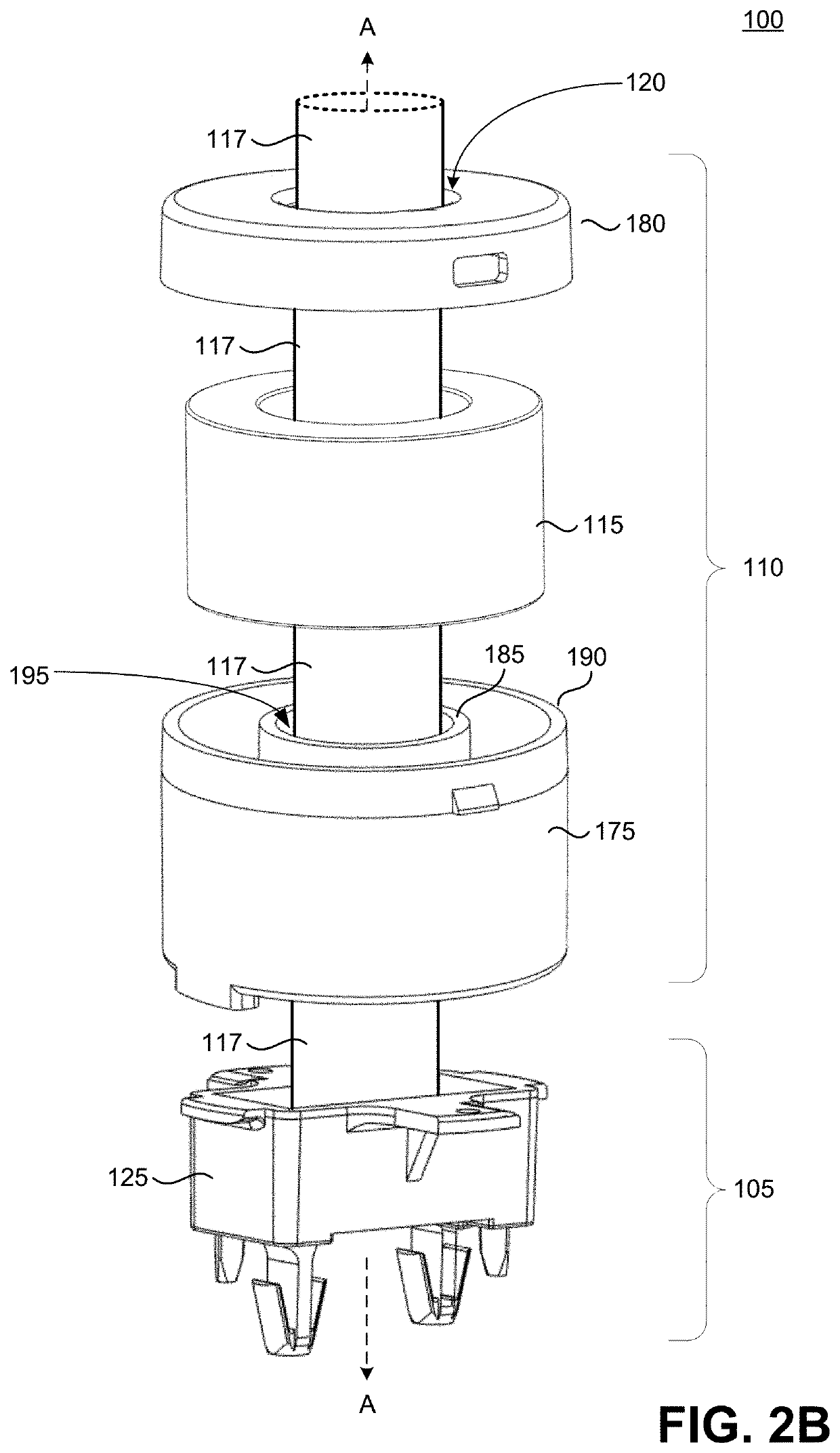 Housing for ferrite beads and other pass-through electrical filter components