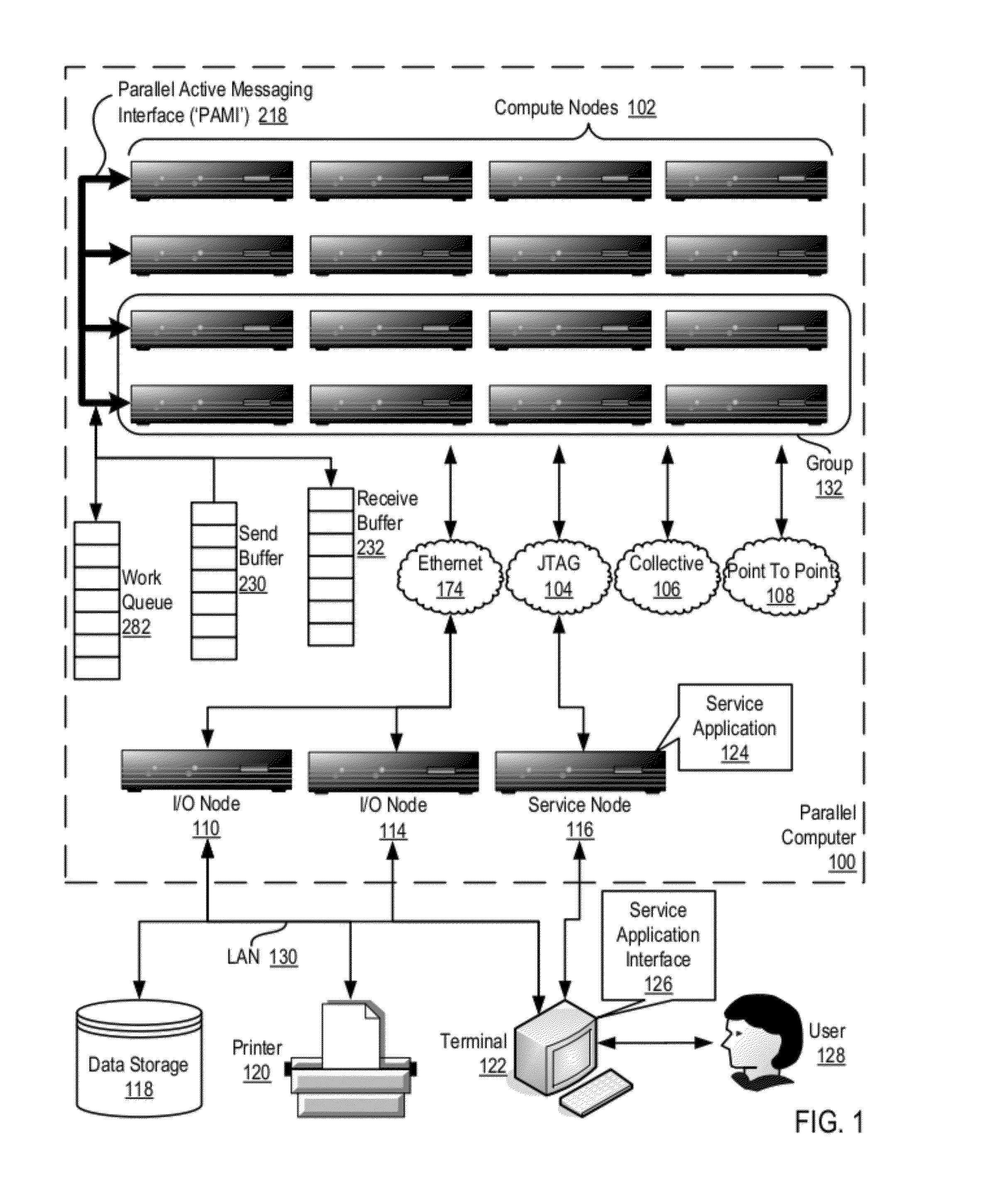 Processing Data Communications Events In A Parallel Active Messaging Interface Of A Parallel Computer