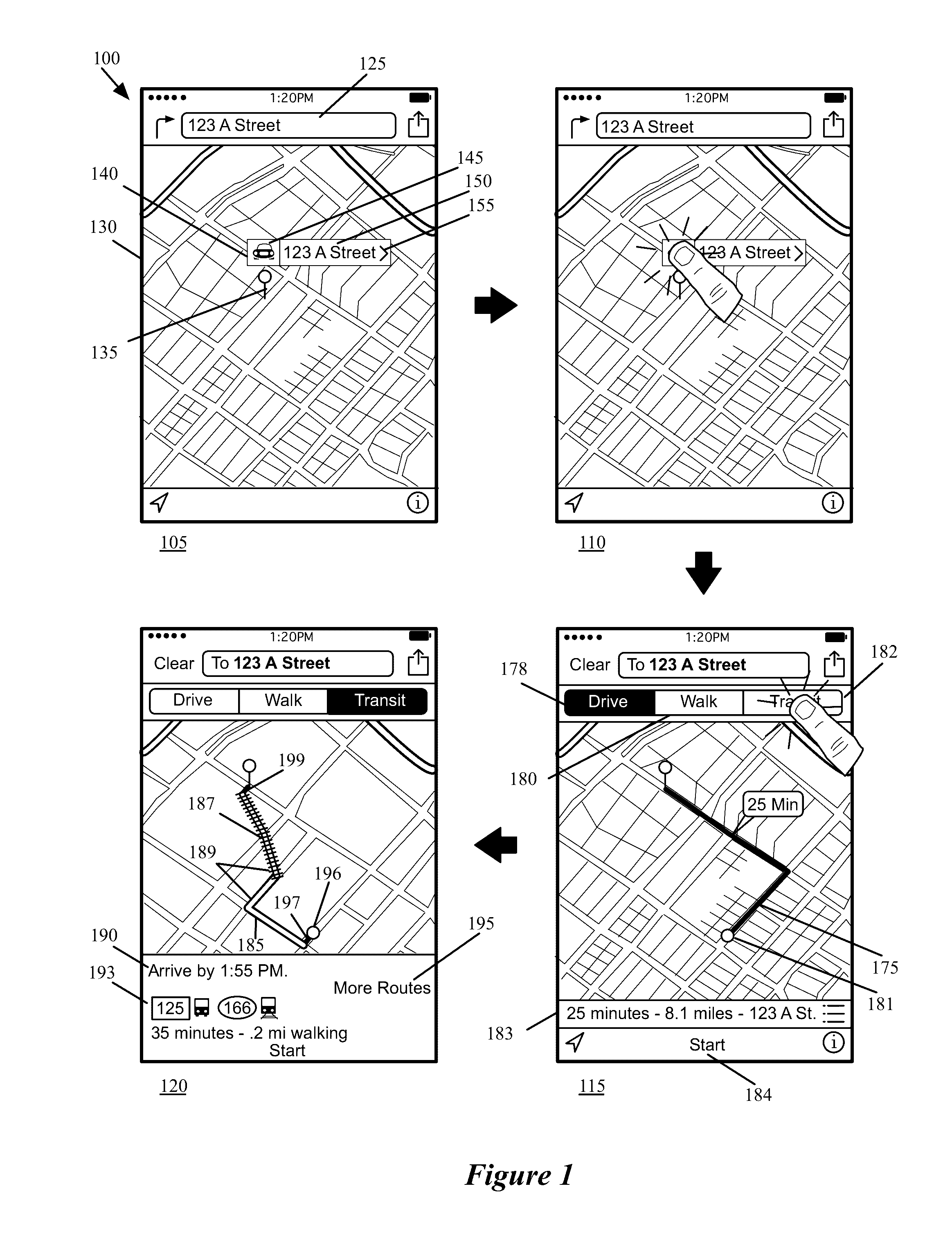 Map application with transit navigation mode