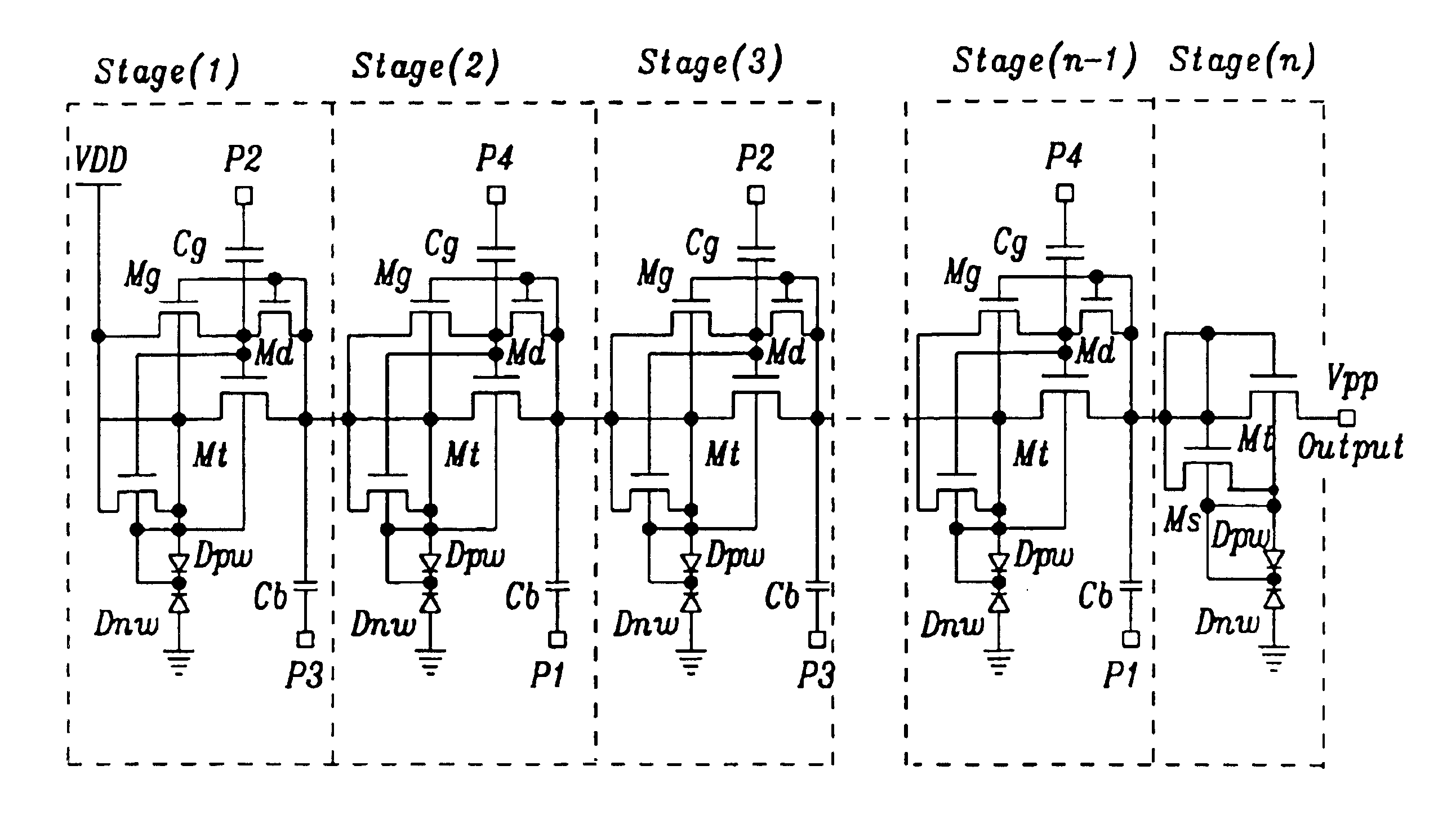 High efficiency triple well charge pump circuit