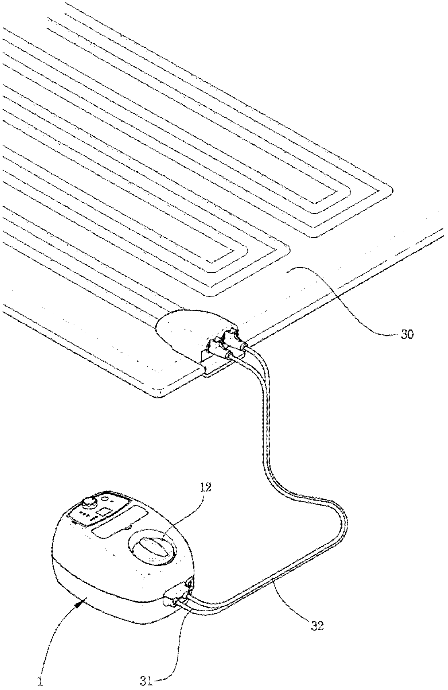 Hot-water boiler for a hot-water mat