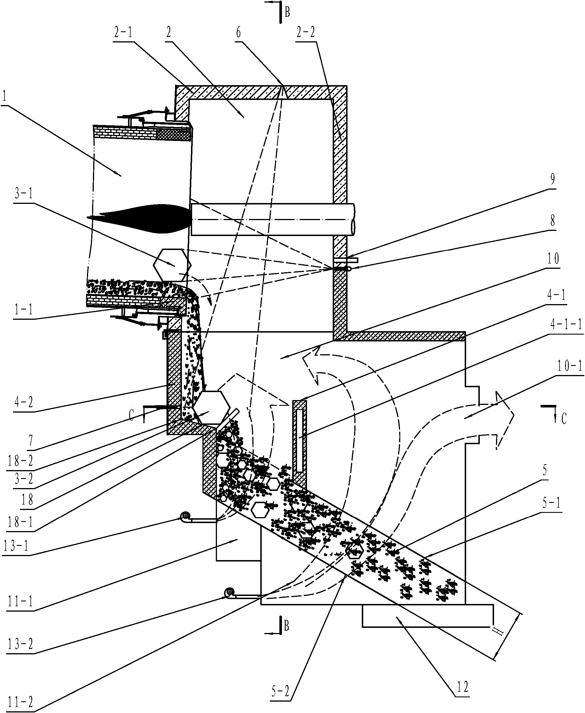 Sliding belt cooling machine