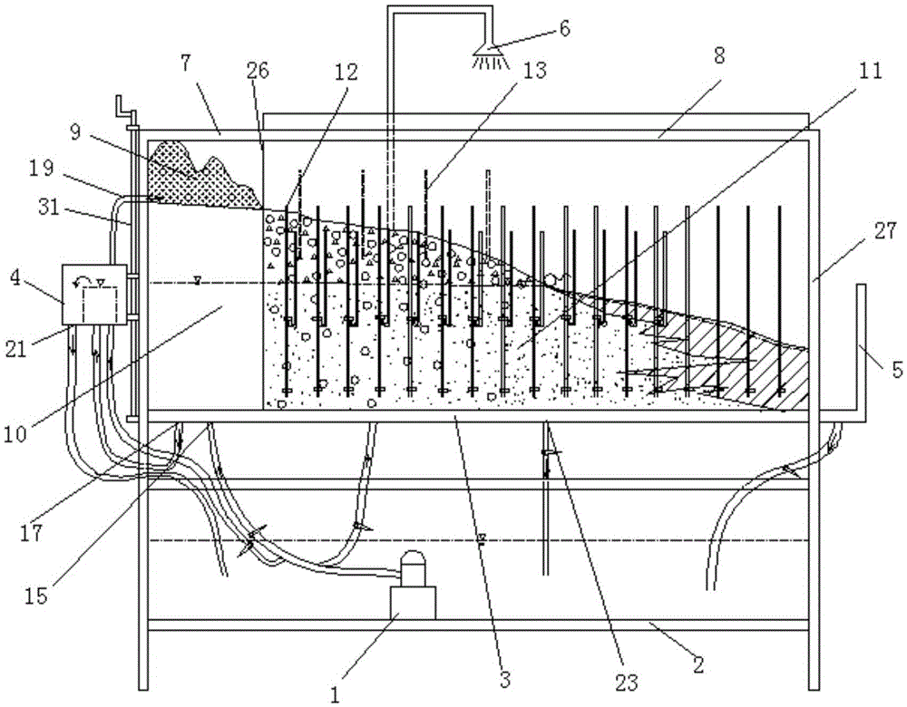 Diluvial fan underground water seepage simulation device