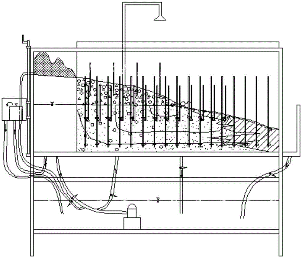 Diluvial fan underground water seepage simulation device