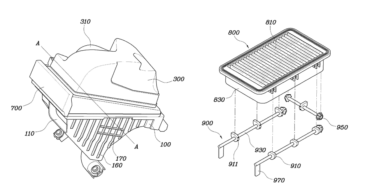 Air cleaner apparatus for vehicle and mold unit for fabricating the same