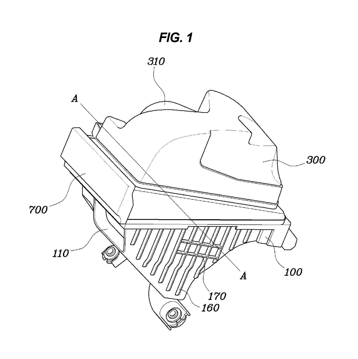 Air cleaner apparatus for vehicle and mold unit for fabricating the same