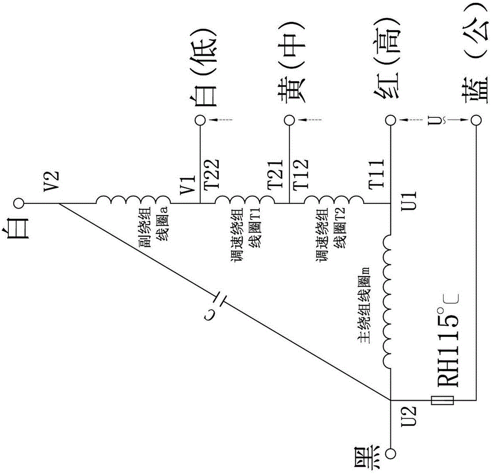 Winding arrangement and wiring structure for single-phase asynchronous motor