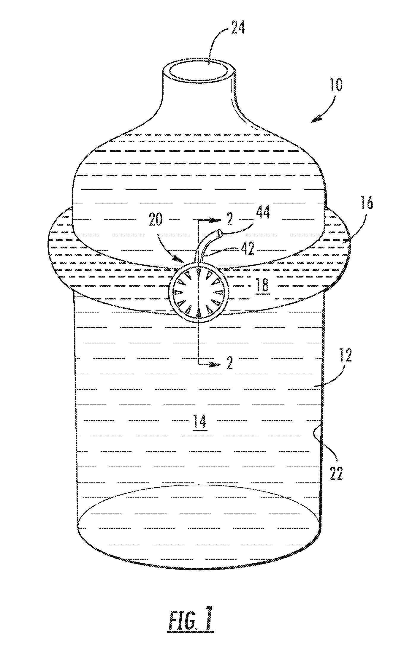 Container having a secondary reservoir for metered dosing of additives