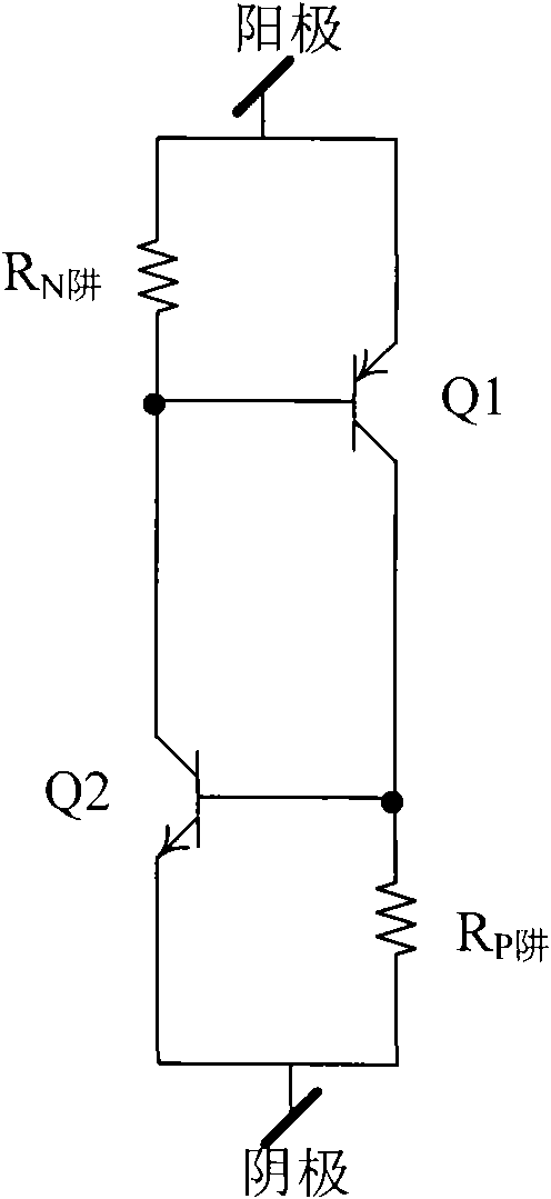 Silicon controlled rectifier electrostatic discharge protection circuit structure triggered by grid controlled diode