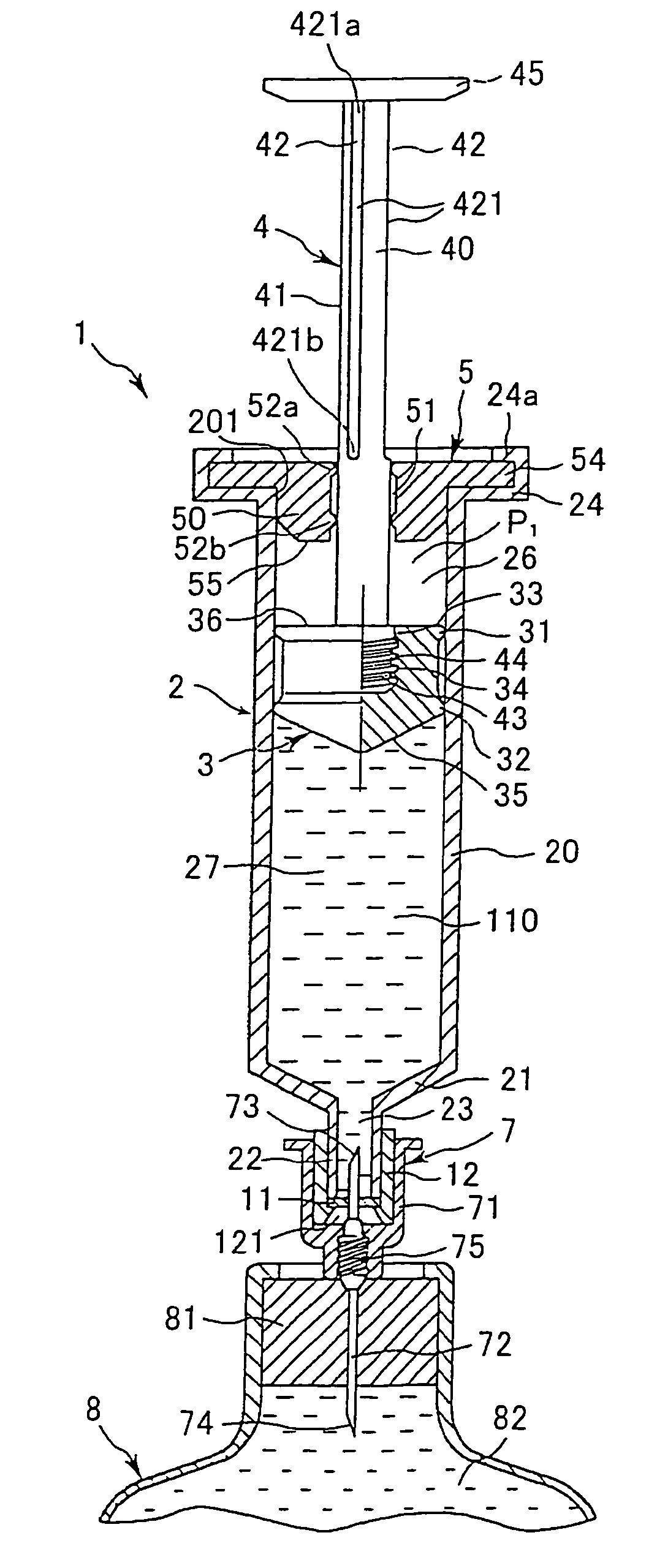 Syringe and prefilled syringe