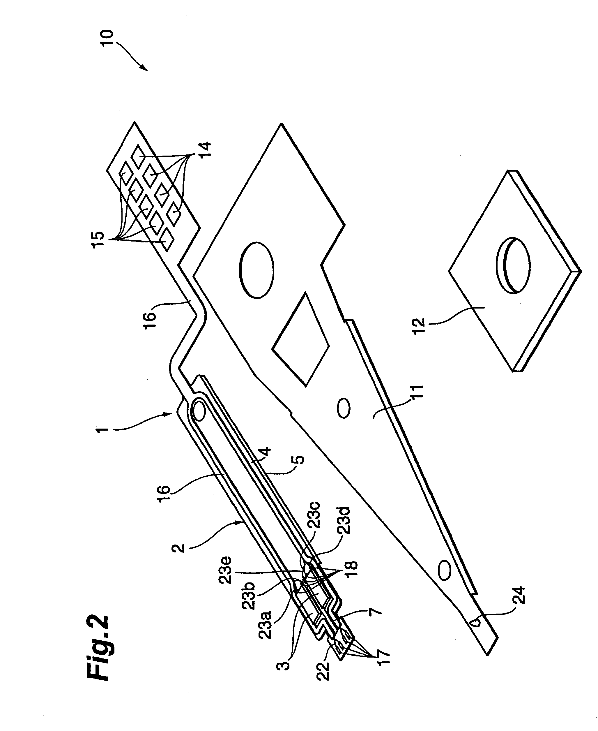 Flexure, suspsension, and head gimbal assembly