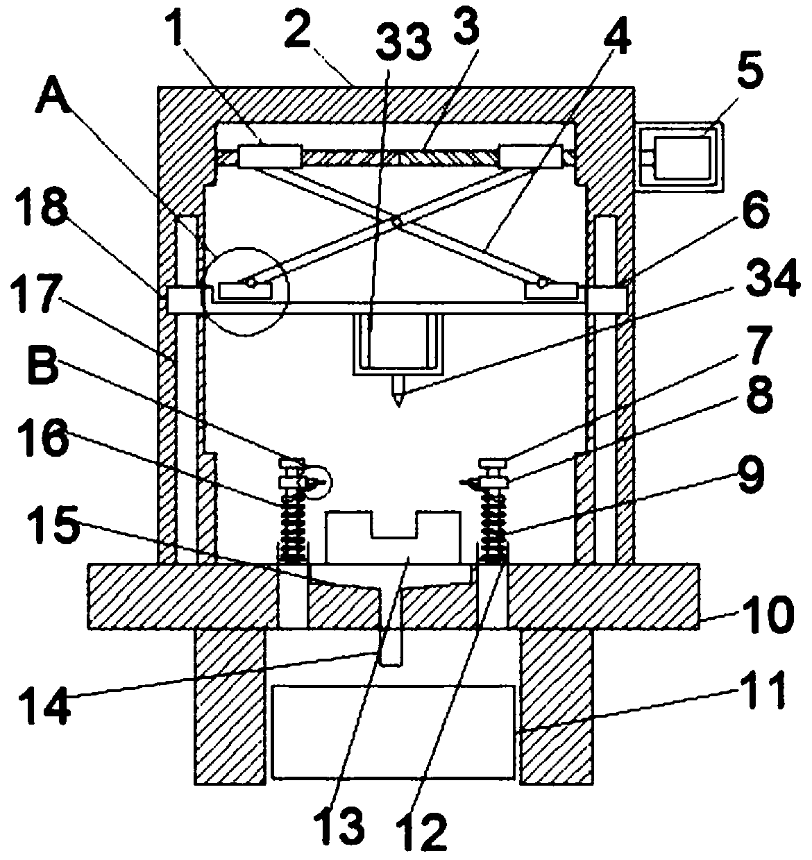 Drilling equipment for machining metal parts of cleaning gun head