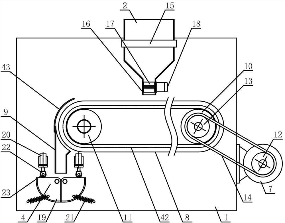 A kind of seed transmission branch guide material packaging mechanism