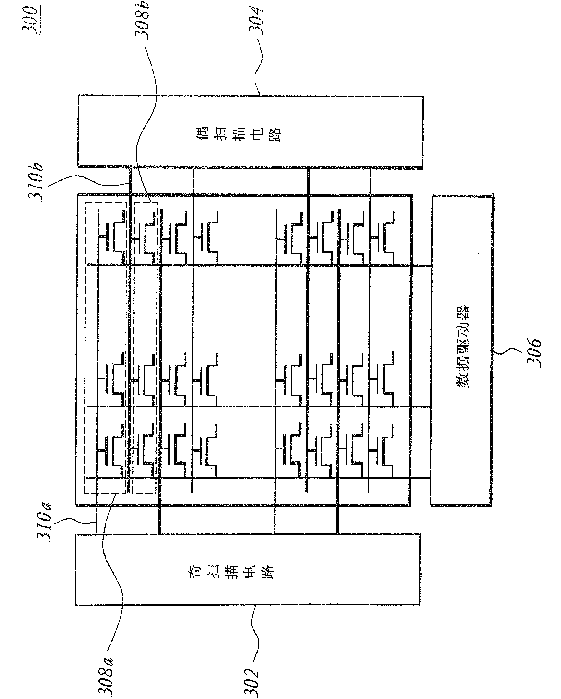 Driving method for scanning line