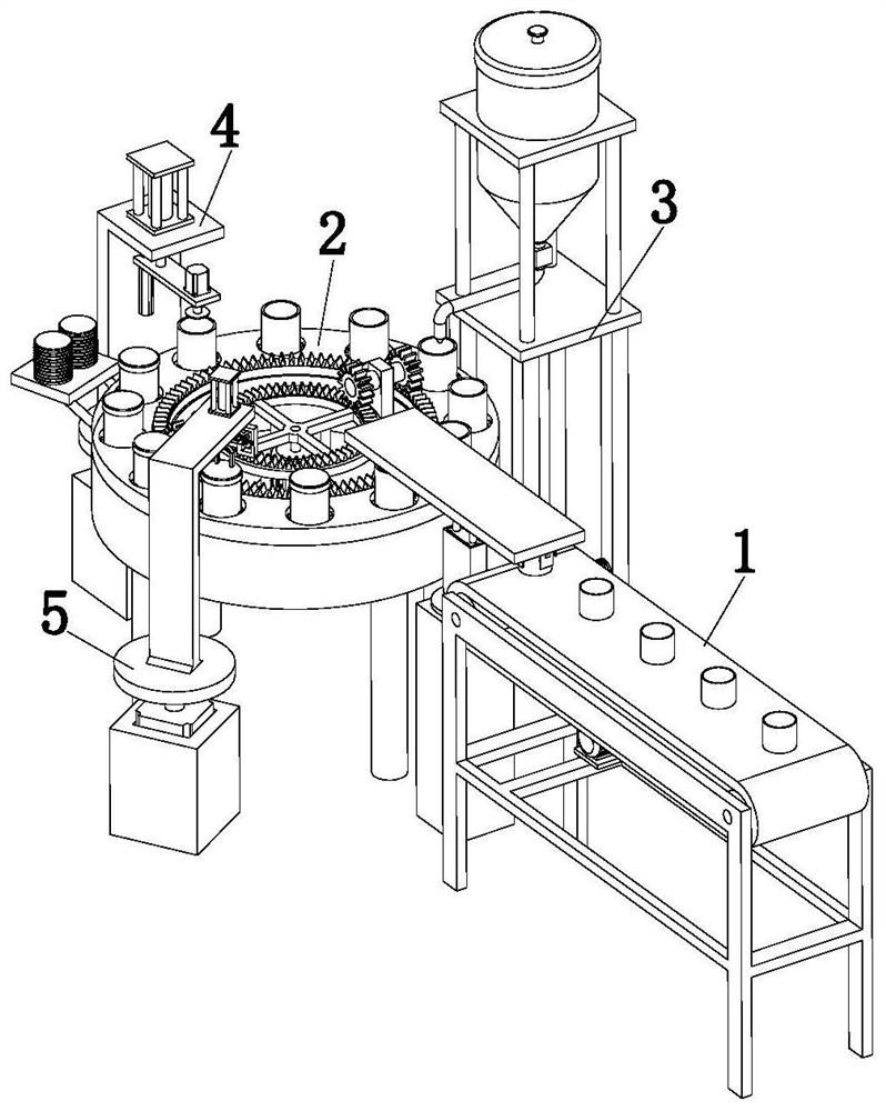 A filling and sealing device for filling food