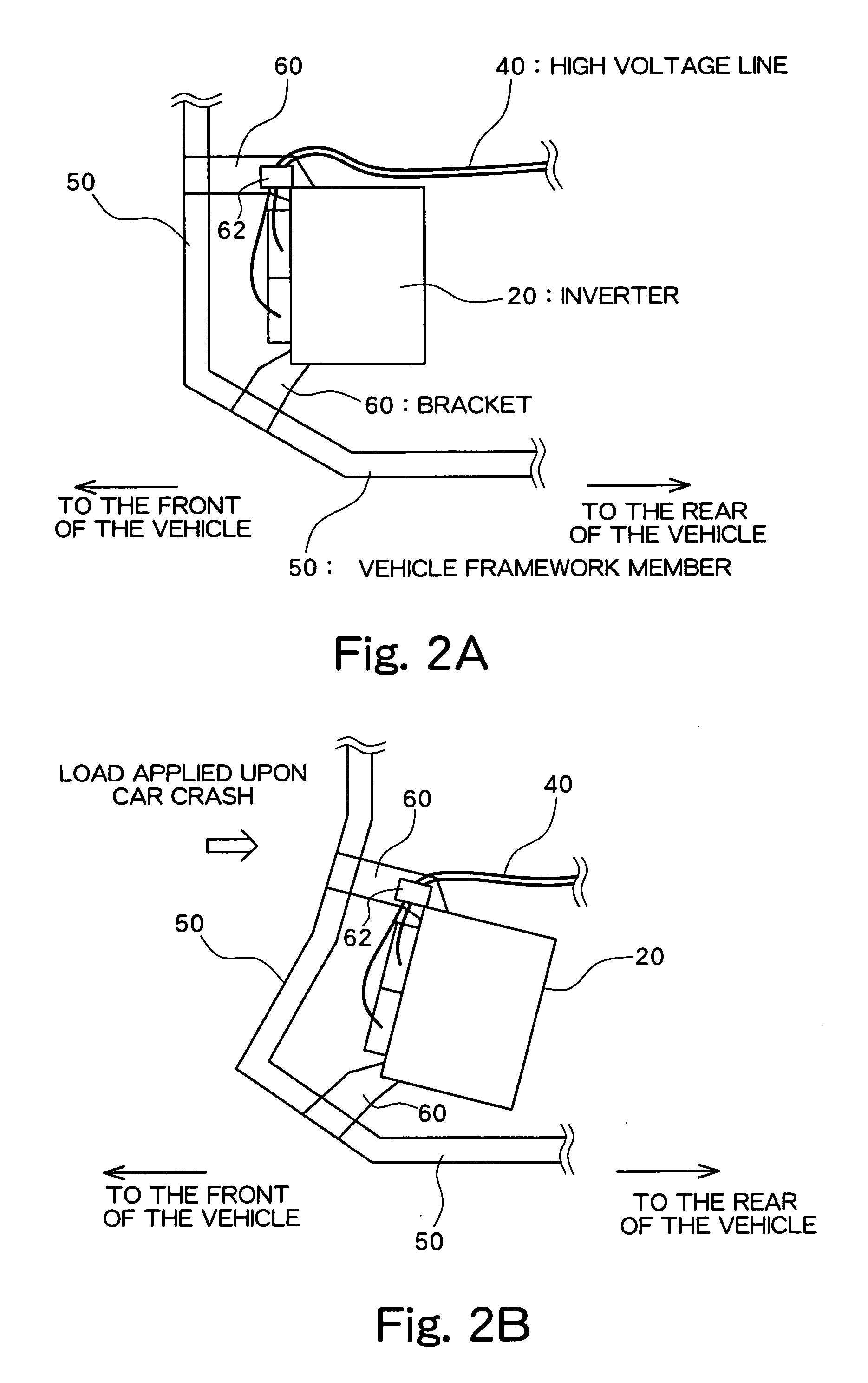 Vehicle with high voltage line