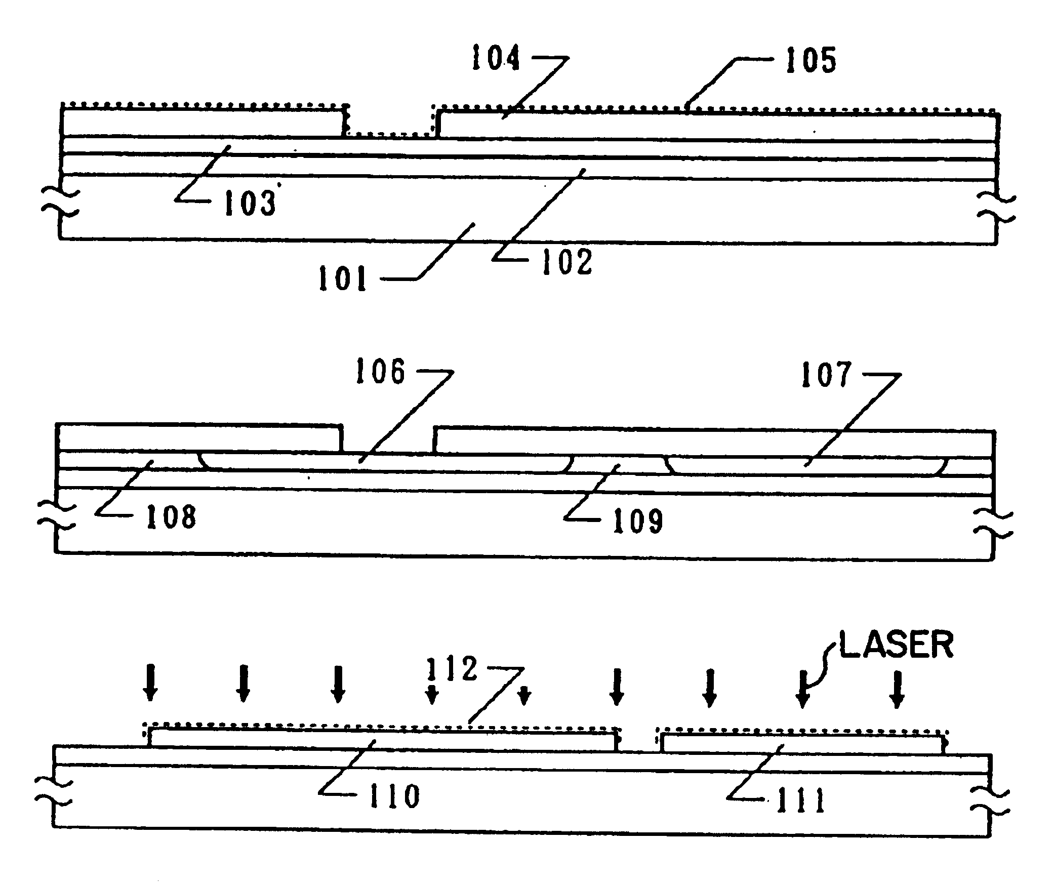 Method for manufacturing semiconductor device with crystallization of amorphous silicon