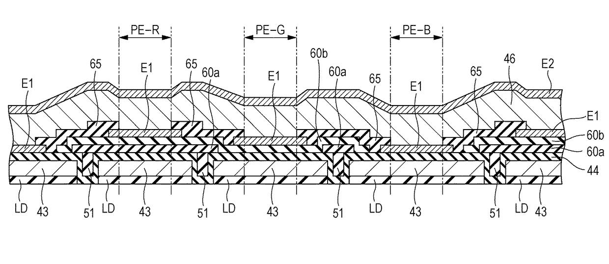 Organic el device, method for manufacturing organic el device, and electronic instrument