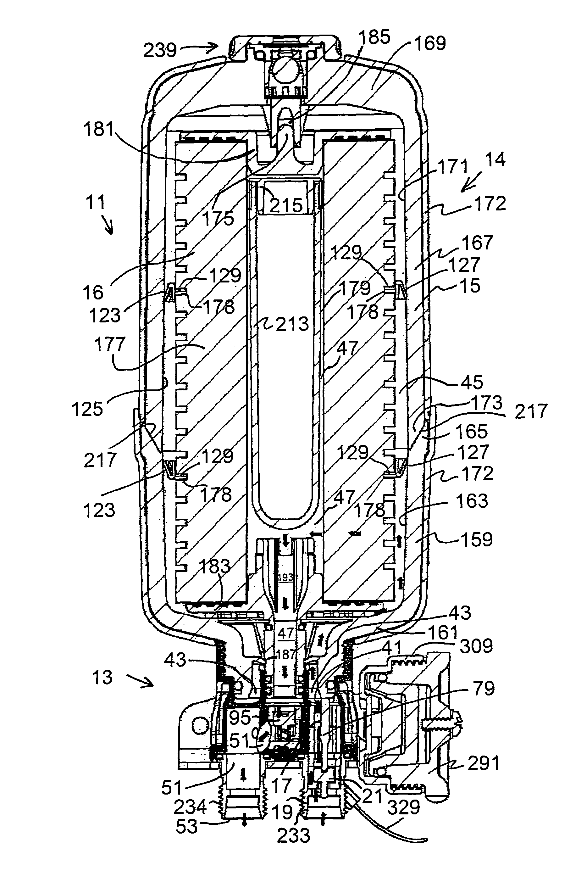 Apparatus for filtering and/or conditioning and/or purifying a fluid such as water, and interface thereof for providing water boiler expansion pressure relief