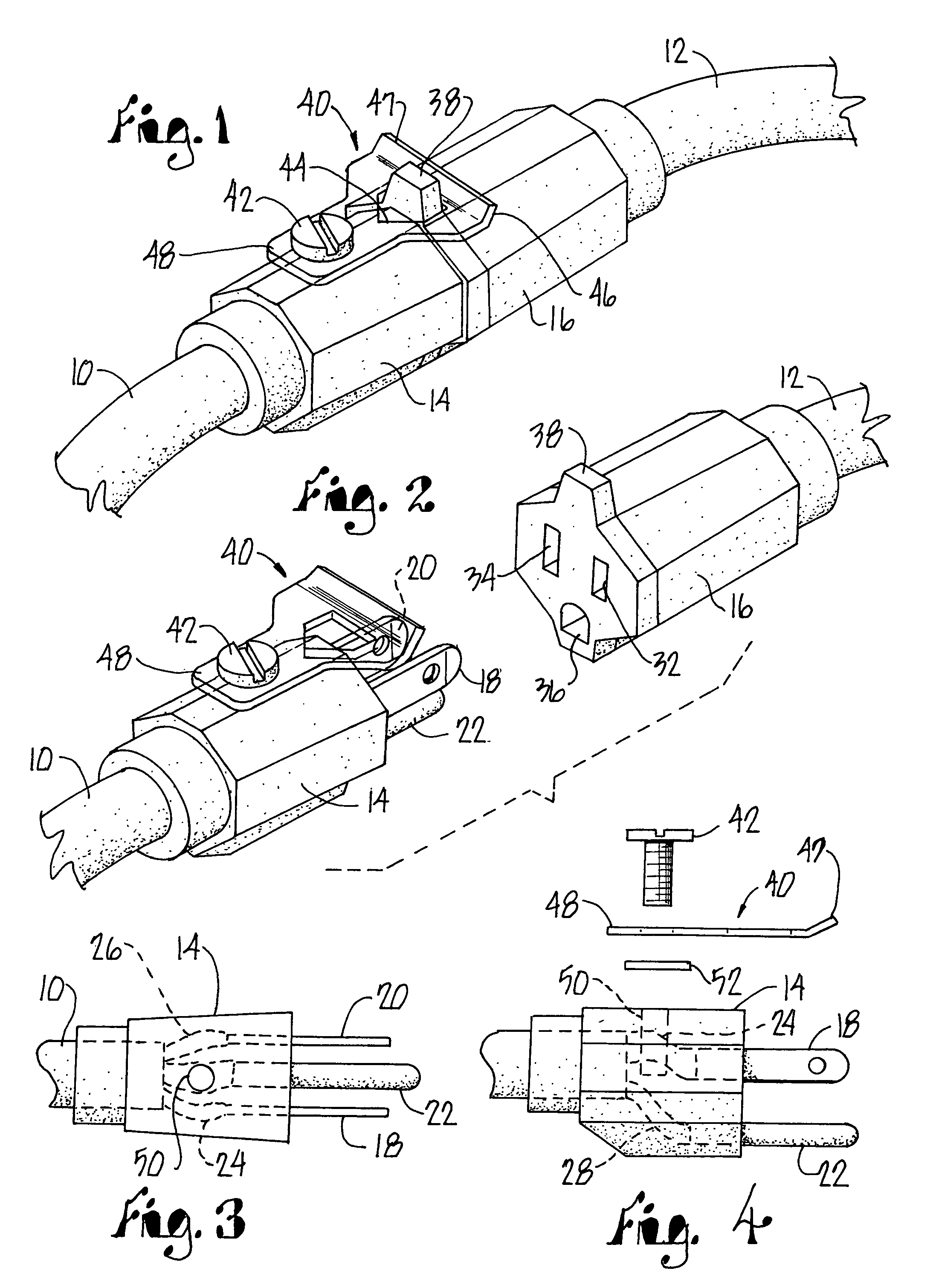 Electrical cord locking connector