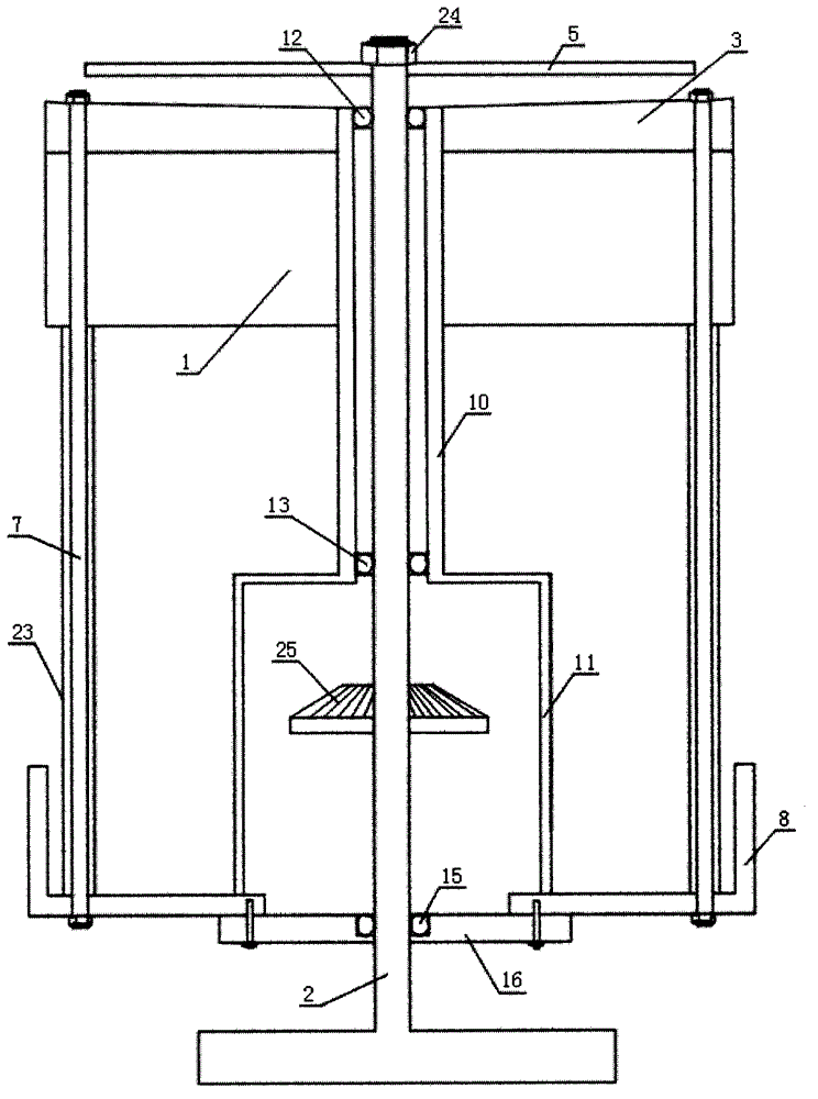 Lubricating oil conveying device of internal combustion engine with four cylinders surrounding shaft