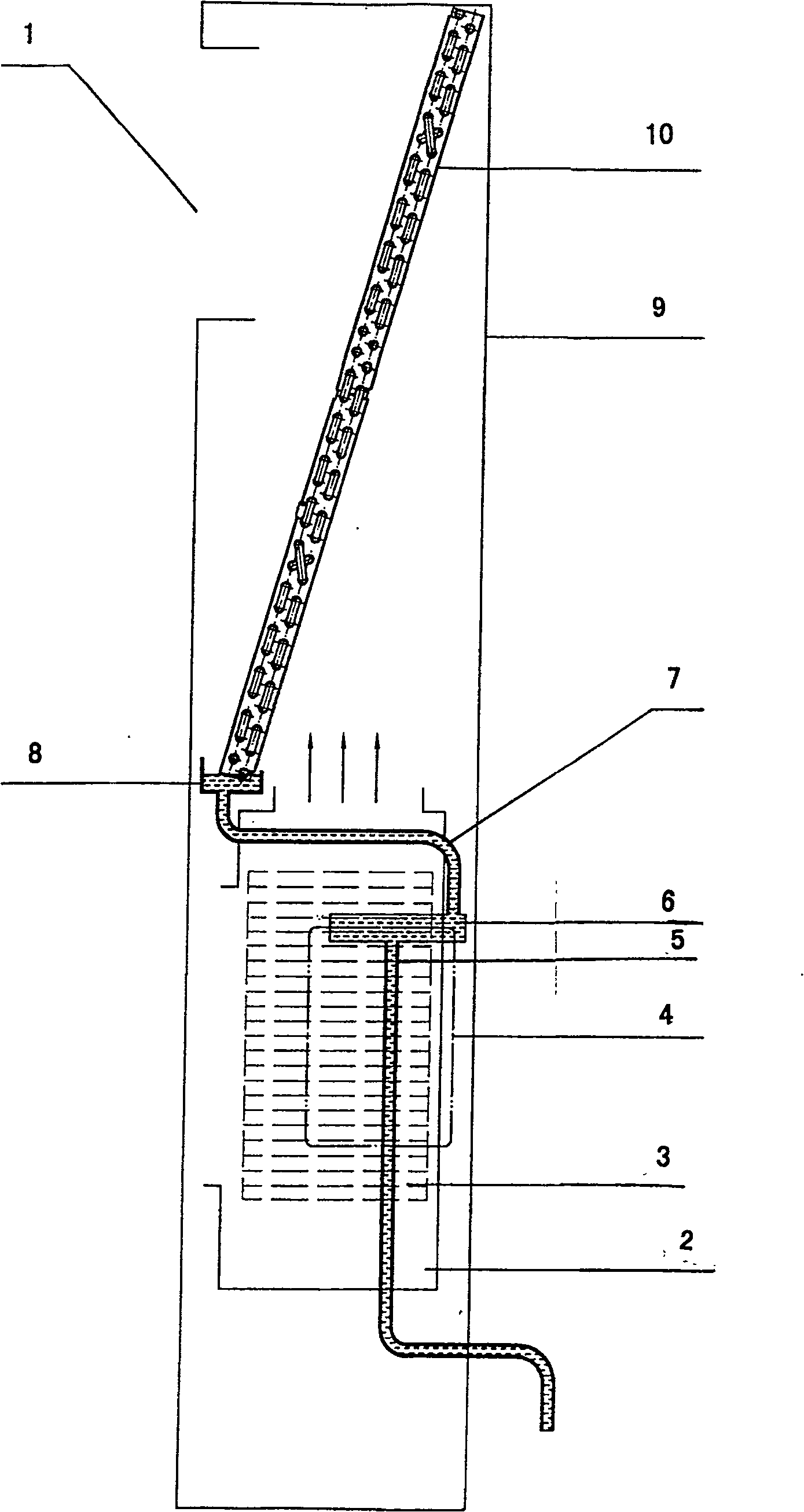 Cabinet air conditioner using condensation water for lowering temerature fan motor of indoor unit