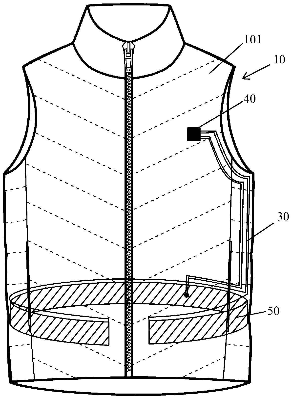 Motion sensing circuit and heating garment with motion sensing circuit