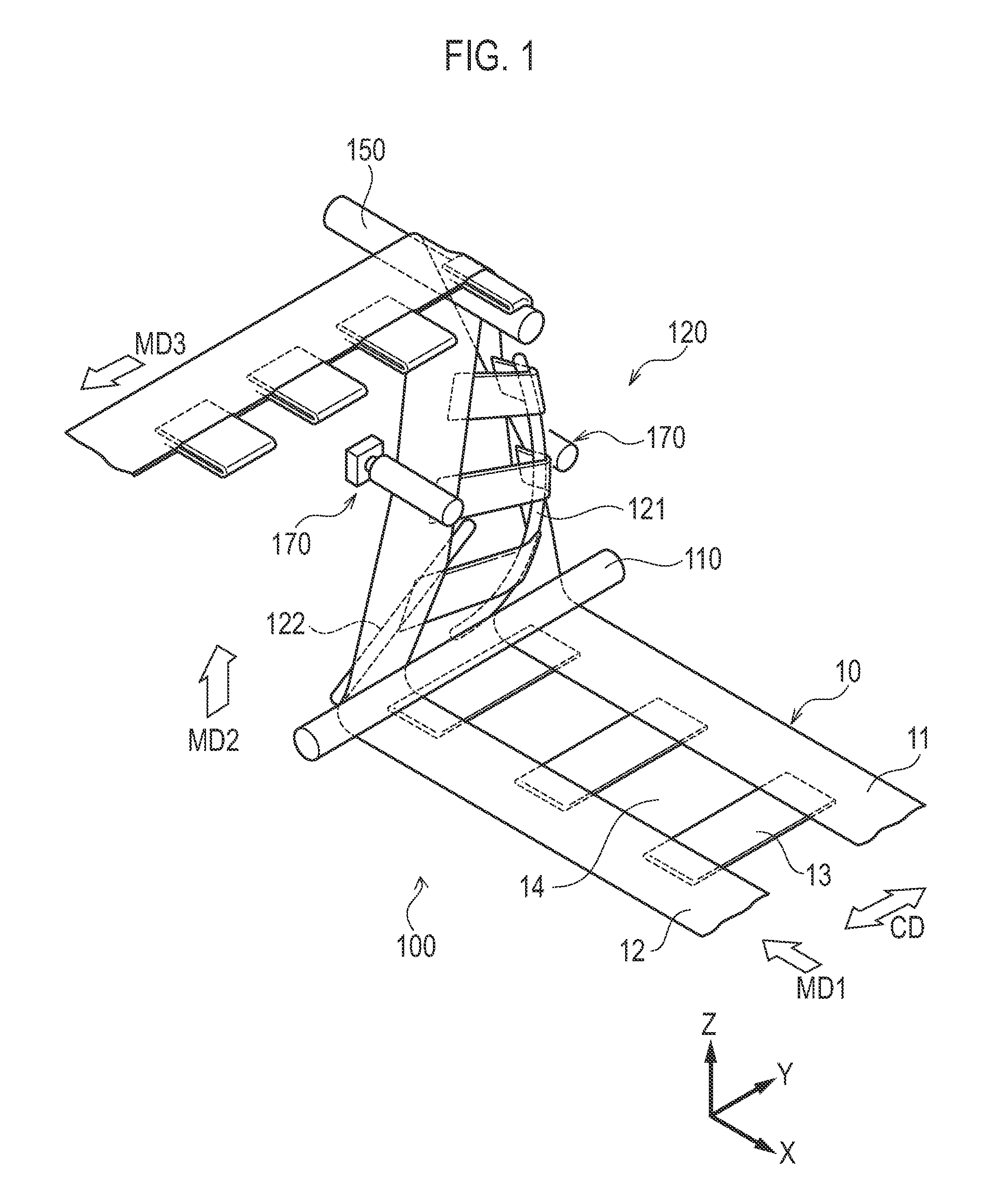 Continuous web processing device